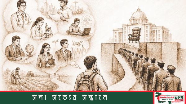 বিশ্ববিদ্যালয়ের সমাবর্তন পোশাক পরা একদল শিক্ষার্থী অথবা বিসিএস পরীক্ষার হলের প্রতীকী ছবি।