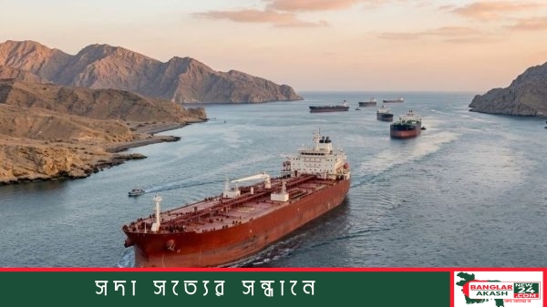 হরমুজ প্রণালির কৌশলগত জলসীমায় টহলরত একটি দূরবর্তী ইরানি সামরিক যুদ্ধজাহাজ।