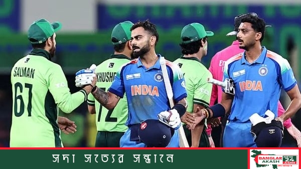 ২০২৭ ওয়ানডে বিশ্বকাপে ভারত ও পাকিস্তানের মধ্যকার ক্রিকেট ম্যাচ এবং প্রতিযোগিতার সম্ভাব্য লড়াইয়ের প্রতীকী ছবি।